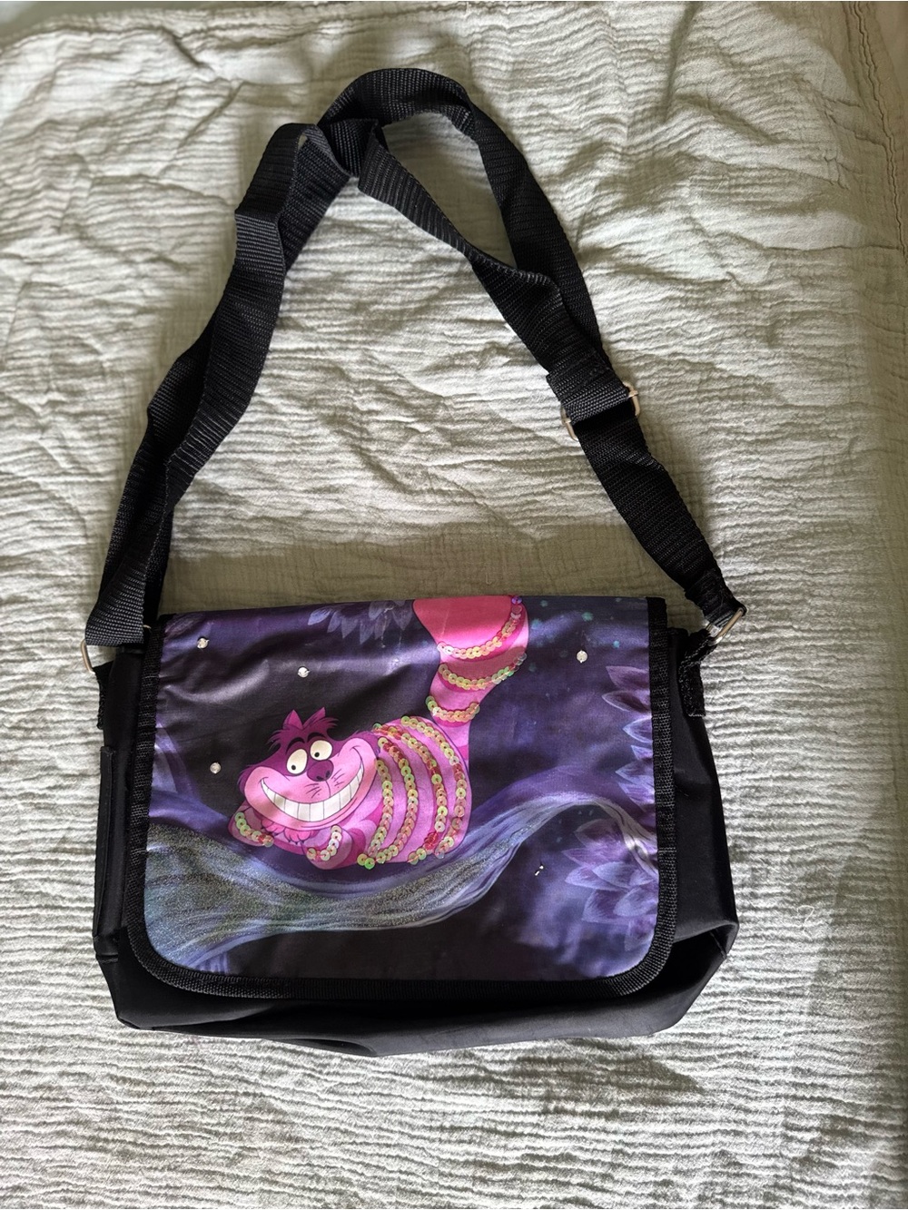 Disney Cheshire Cat Purple Graphic Purse